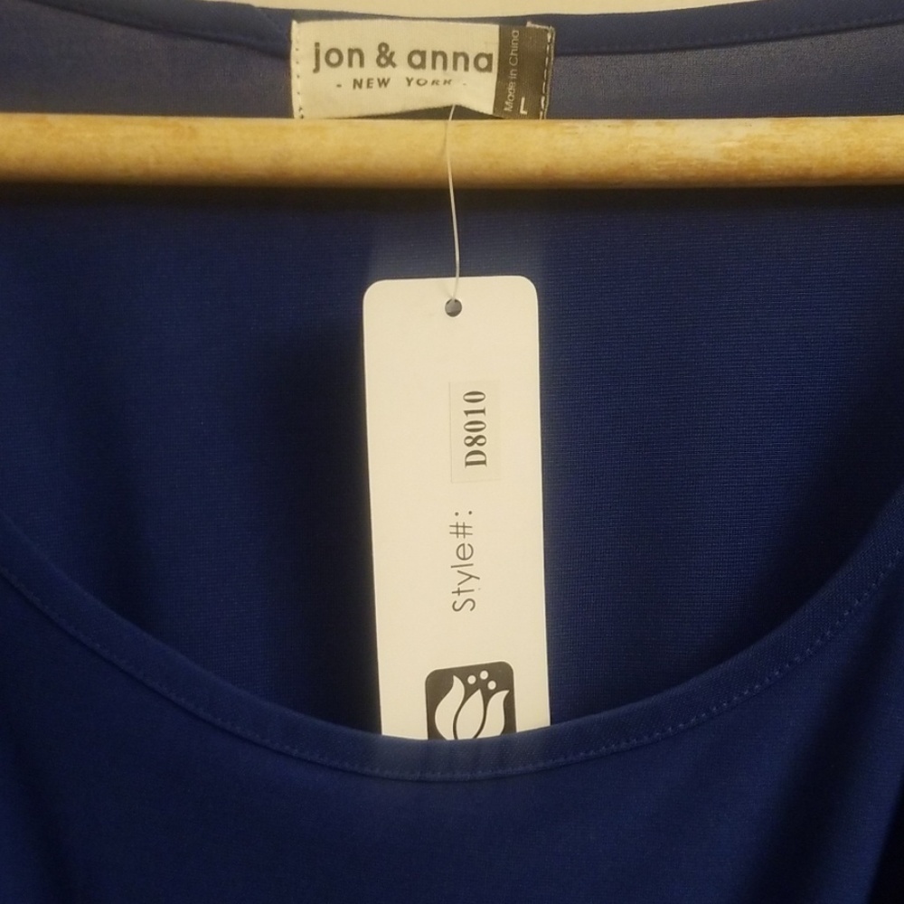 Nwt Blue sleeveless scoop neck hi lo hem dress - Picture 6 of 8